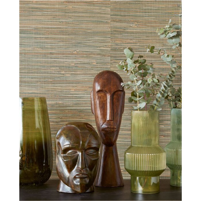 Eijffinger|Wallcovering seaweed weave brown green ethnic|Wall Coverings