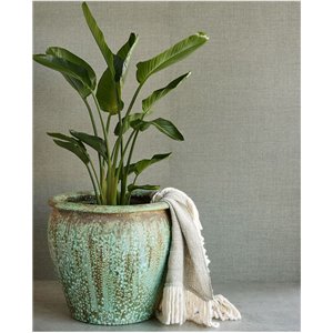 Casadeco|Exotische Tapete mit Bambusfaser und hellblauem Relief|Raffiaimitation 2