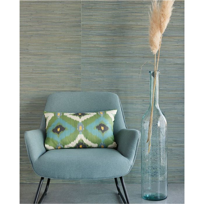Eijffinger|Wallcovering bamboo straw dyed blue green oriental|Wall Coverings
