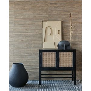 Elitis|Dark brown natural fibre-effect wallpaper|Raffia Imitation 2
