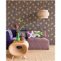 Eijffinger|Moderne ethnische Tapete violett und gold mit Blumen|Blumen
