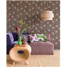 Eijffinger|Moderne ethnische Tapete violett und gold mit Blumen|Blumen