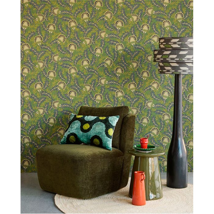 Eijffinger|Papel pintado floral verde boho moderno|Floral