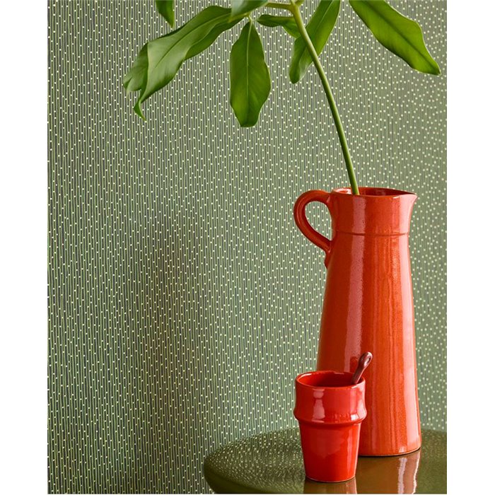 Papel pintado minimalista verde oro moderno - Eijffinger Solange 340225