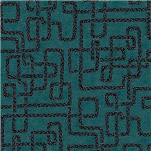 Caselio|Papier peint labyrinthe géométrique 3D vert|Papier Peint