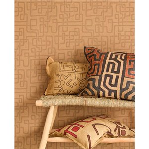 Casamance|Wallpaper floral leaves beige straw textured effect|Ethnic 2
