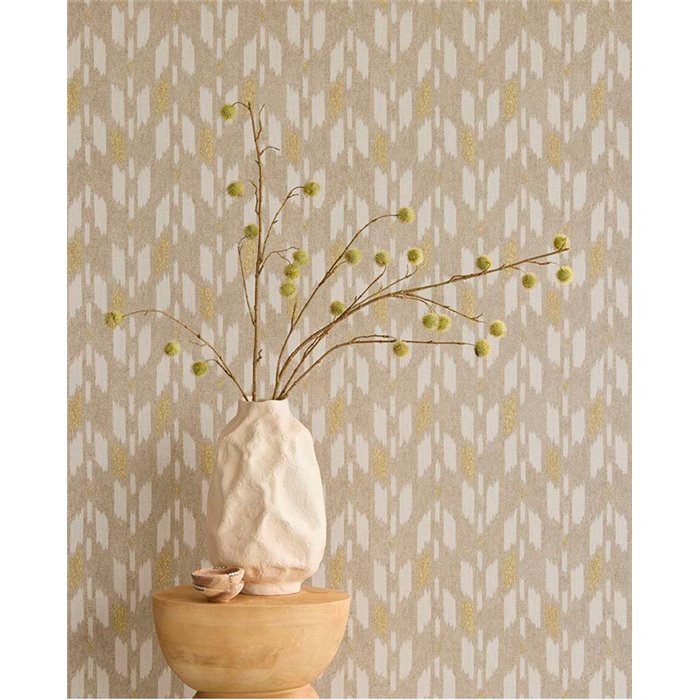 Eijffinger|Moderne ethnische Ikat-Tapete beige|Ethnisch