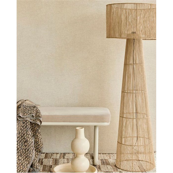 Eijffinger|Zeitlose grobe Leinen-Tapete hellbeige|Textilimitation