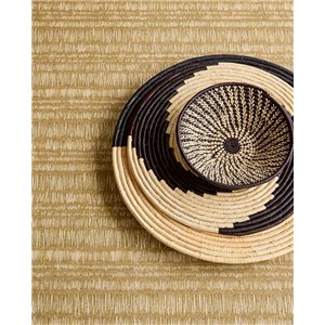 Casadeco|Tropical style wallpaper with rust raffia-effect bamboo fiber|Ethnic 2