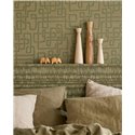 Eijffinger|Modern ethnic batik raffia wallpaper in khaki green|Raffia Imitation