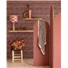 Eijffinger|Modern ethnic batik raffia wallpaper in red|Raffia Imitation