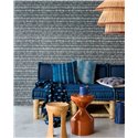 Eijffinger|Modern ethnic batik raffia wallpaper in blue|Raffia Imitation