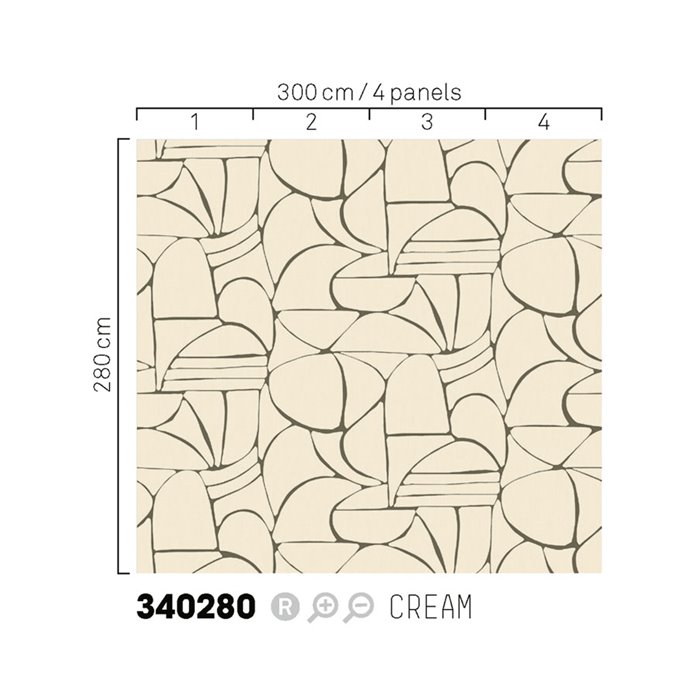 Eijffinger|Mural pared formas dibujadas a mano blanco crema|Murales de Pared