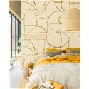 Eijffinger|Wandbild handgezeichnete Formen beige ocker|Wandbild