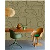 Eijffinger|Wall mural hand-drawn shapes khaki green|Wallmurals