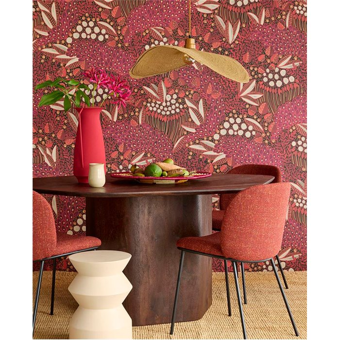Eijffinger|Wall mural African floral motif red ethnic|Wallmurals