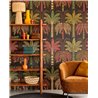 Eijffinger|Papier peint panoramique palmiers et feuilles tropicales multicolores|Panoramiques