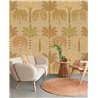 Eijffinger|Papier peint panoramique palmiers et feuilles tropicales beige ocre|Panoramiques