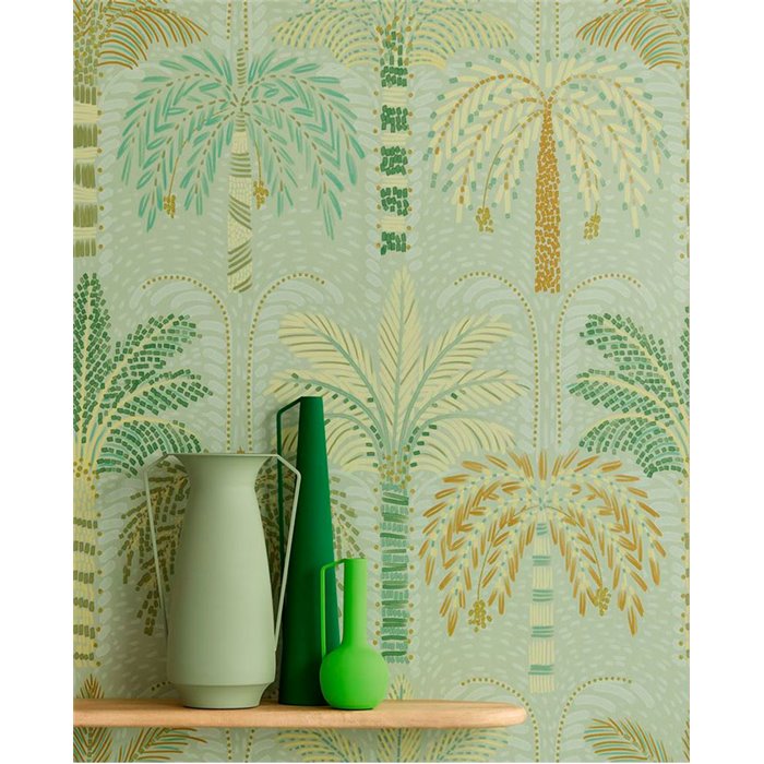 Eijffinger|Wall mural tropical palms and leaves light green|Wallmurals
