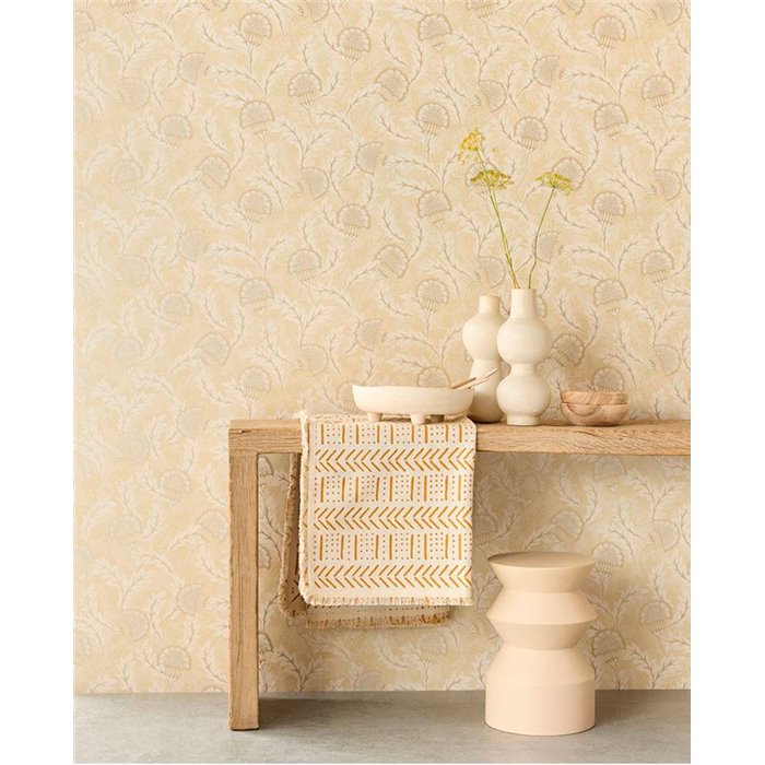 Eijffinger|Moderne Boho-Tapete pastellgrün mit Blumen|Blumen