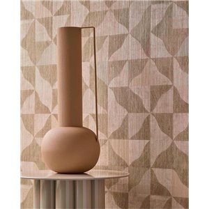 Eijffinger|Geometric wallpaper with textured shapes in brown ethnic style|Ethnic 2