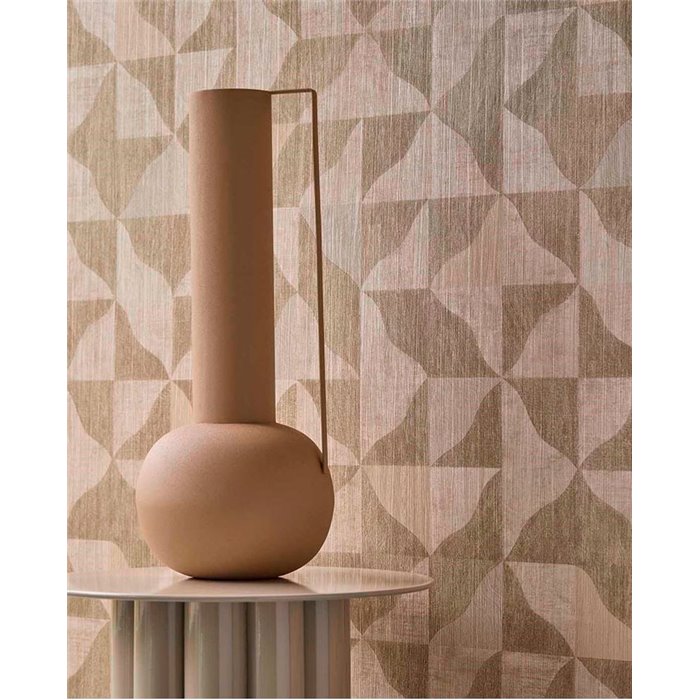 Eijffinger|Geometric wallpaper with textured shapes in taupe beige|Geometric