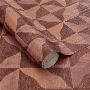 Eijffinger|Geometric wallpaper with textured shapes in brown ethnic style|Ethnic