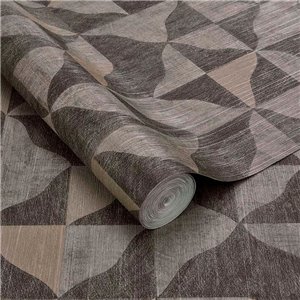Casamance|Papel pintado geométrico amarillo caqui estilo Herbín|Étnico