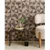 Eijffinger|Geometric wallpaper with textured shapes in brown ethnic style|Ethnic