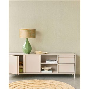 Caselio|Imitation linen wallpaper in white|Wallpaper 2
