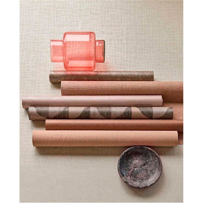 Eijffinger|Scandinavian terracotta embossed wave wallpaper|Wallpaper