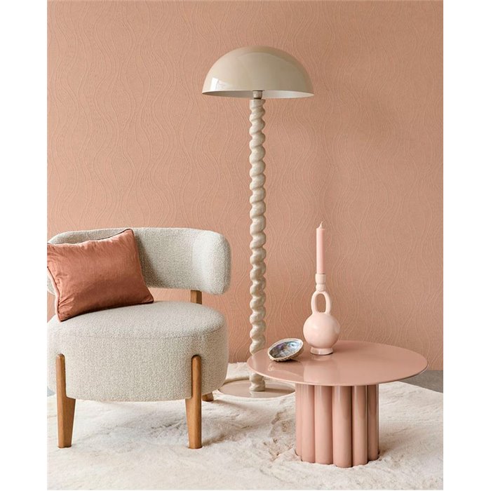 Eijffinger|Papel pintado ondas en relieve beige escandinavo|Romántico