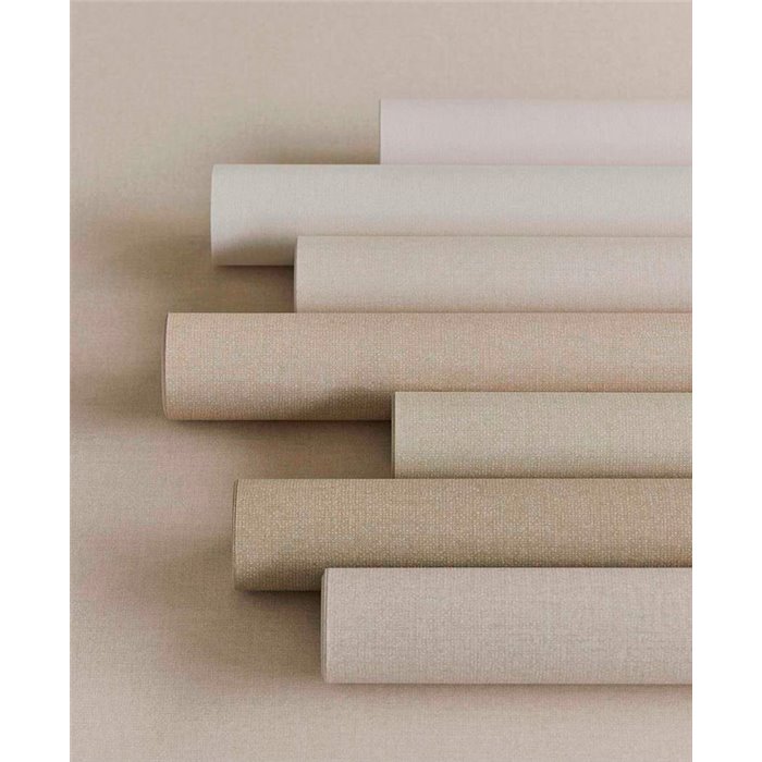 Papel pintado efecto lino beige arena atemporal - Eijffinger Linen Look 340615