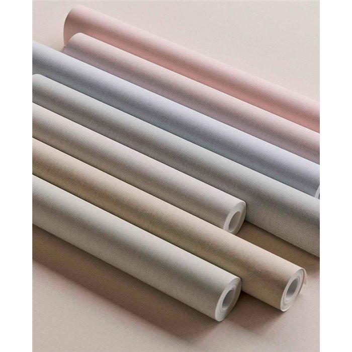 Papel pintado efecto lino gris pastel atemporal - Eijffinger Linen Look 340617