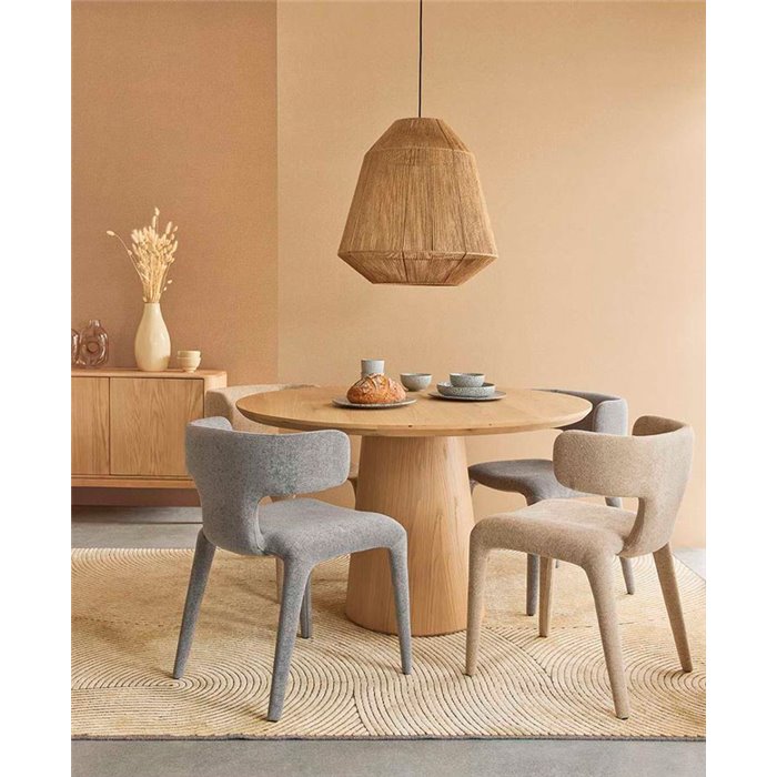 Eijffinger|Timeless camel beige linen effect wallpaper|Fabric Imitation