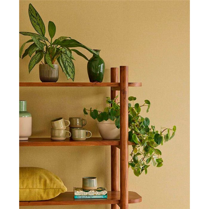 Eijffinger|Timeless light yellow linen effect wallpaper|Fabric Imitation