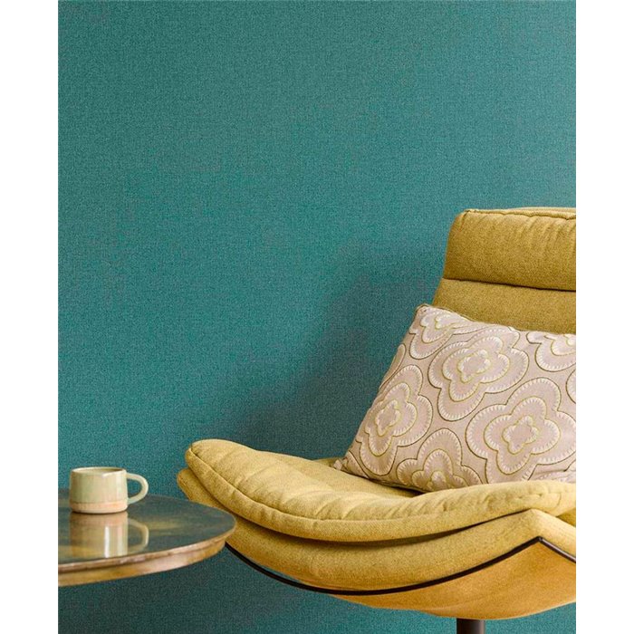 Eijffinger|Timeless emerald green linen effect wallpaper|Fabric Imitation
