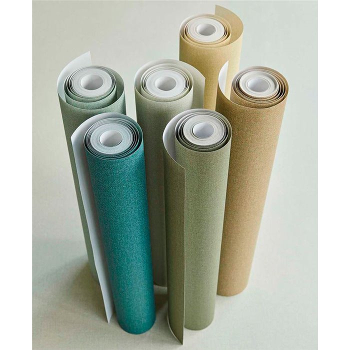 Eijffinger|Timeless emerald green linen effect wallpaper|Fabric Imitation