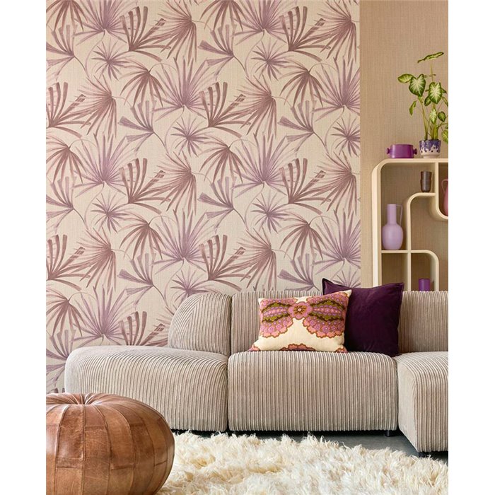 Eijffinger|Papier peint moderne feuilles de palmier tropical violet lilas|Moderne