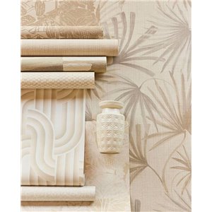 Eijffinger|Ethno Tapete mit Tweed Stoff in Braun|Tapeten 2