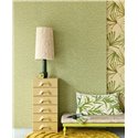 Eijffinger|Minimalistische Tapete mit geflochtenem Sisal in Grün|Raffiaimitation