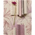 Eijffinger|Moderne Tapete mit gewebtem Sisal in Fliederlila|Raffiaimitation