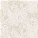 Eijffinger|Zeitgenössisch natürliche Tapete Toile de Jouy aus Leinen in Weiß Beige|Textilimitation