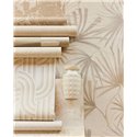 Eijffinger|Zeitgenössisch natürliche Tapete Toile de Jouy aus Leinen in Weiß Beige|Textilimitation