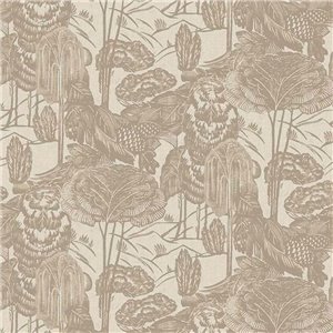 Casadeco|Floral wallpaper with lush green leaf print|Floral