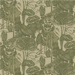 Eijffinger|Modern rustic style beige linen toile de Jouy wallpaper|Fabric Imitation