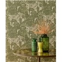 Eijffinger|Papier peint urban jungle toile de Jouy en lin vert|Floral