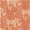 Eijffinger|Papier peint mid-century modern toile de Jouy en lin orange|Papier Peint