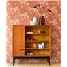Eijffinger|Papier peint mid-century modern toile de Jouy en lin orange|Papier Peint