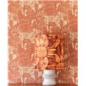 Eijffinger|Mid-Century Modern Tapete Toile de Jouy aus Leinen in Orange|Tapeten